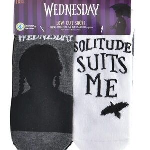 10 pack Wednesday Low Cut Socks - Gray and White